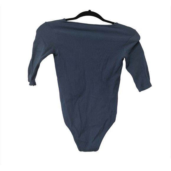 Zara Limitless Contour Collection Ribbed Blue Bodysuit - Picture 6 of 6